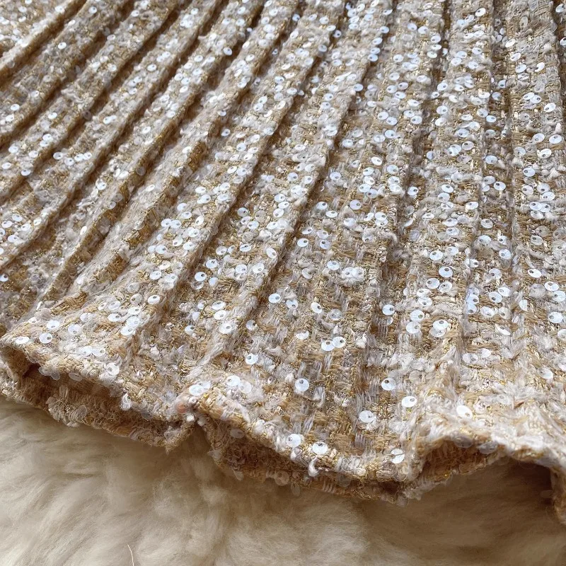 Женский офисный комплект из двух предметов элегантный абрикосовый твидовый