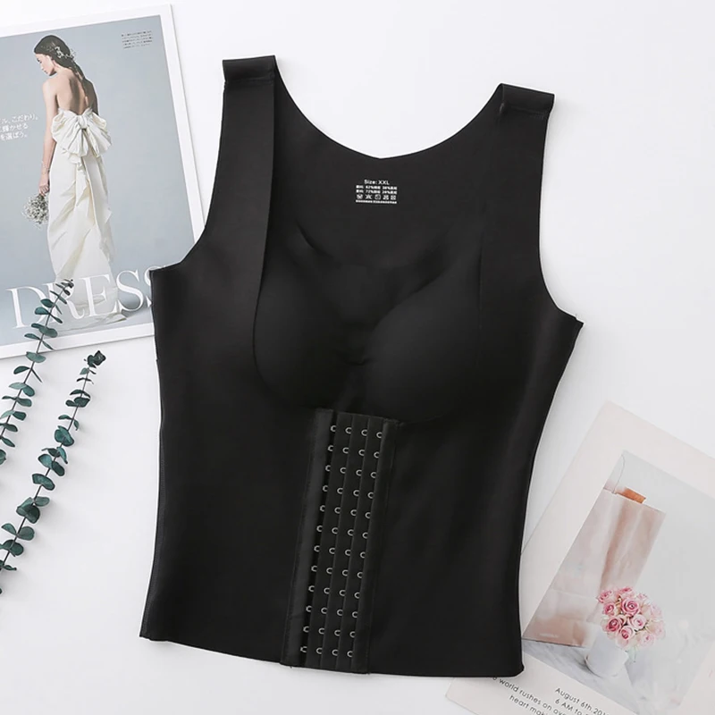 

Women's Body Shaper Padded Abdominal Vest Corset Slim Fit Camisole Sheath Body Shaping Bra Posture Corrector Vest