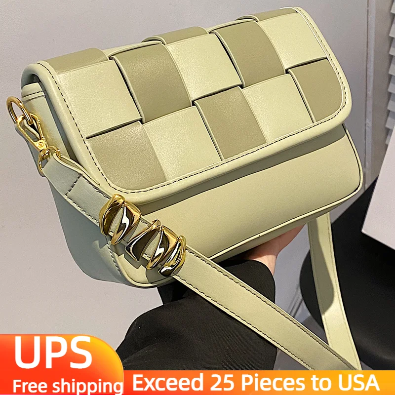 

Small Shoulder Bag Women 2022 Woven PU Leather Designer Handbags Purse Luxury Fashion Trend Crossbody Bags Cute High Quality
