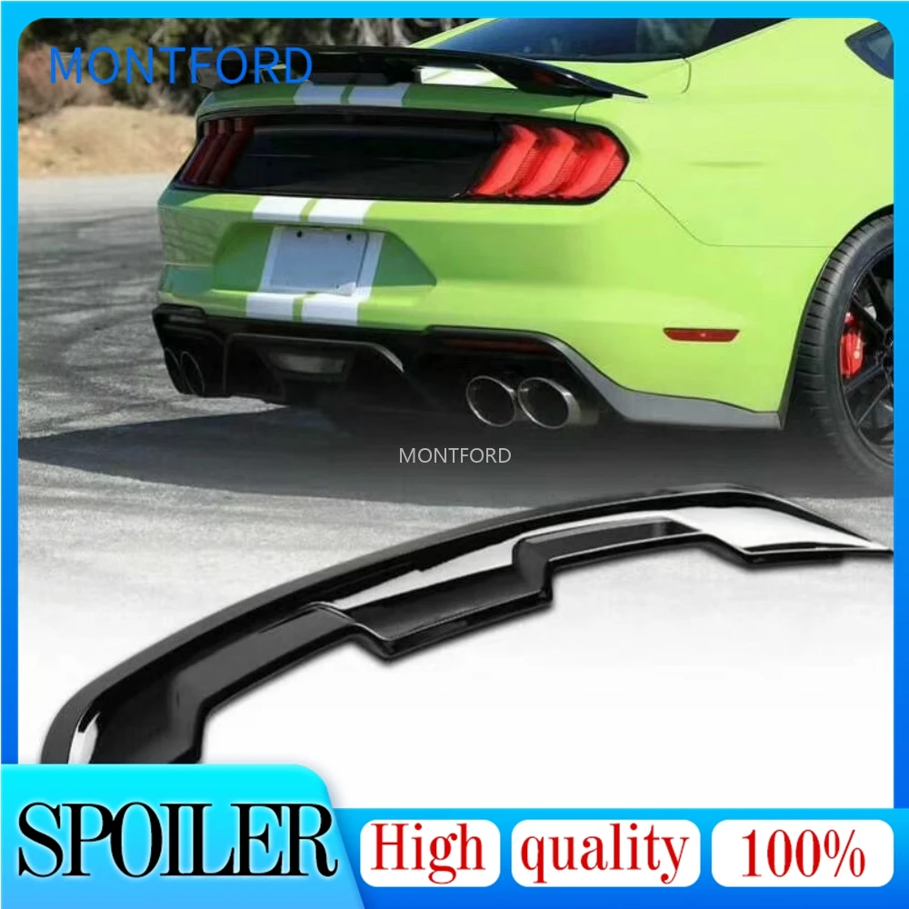 

For Ford Mustang spoiler 2015-2021 ABS Plastic Material Unpainted Color Rear Roof Spoiler Wing Trunk Lip Boot Cover Car Styling