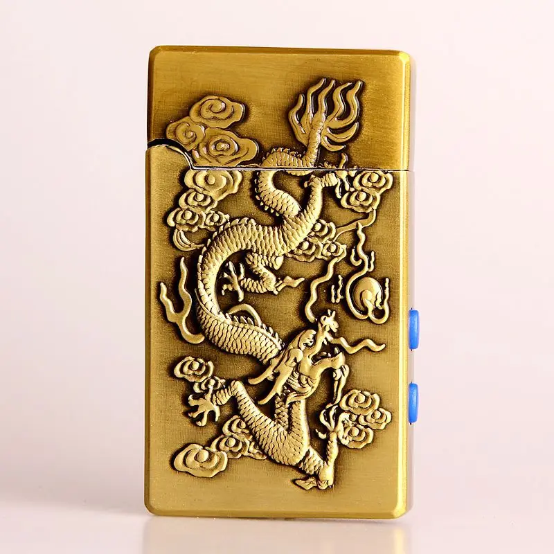 

Vintage Metal Embossed Chinese Dragon Butane Gas Straight Fire Loud Cigarettes Lighters Best Gifts Lighters(No Gas Include)