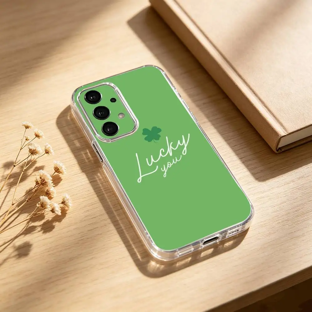 Фото Four L-leaf clover phone Case For Samsung S25,24,21,22,23,30,Ultra,20,Plus,Fe,Lite,Note Transparent Cover №2