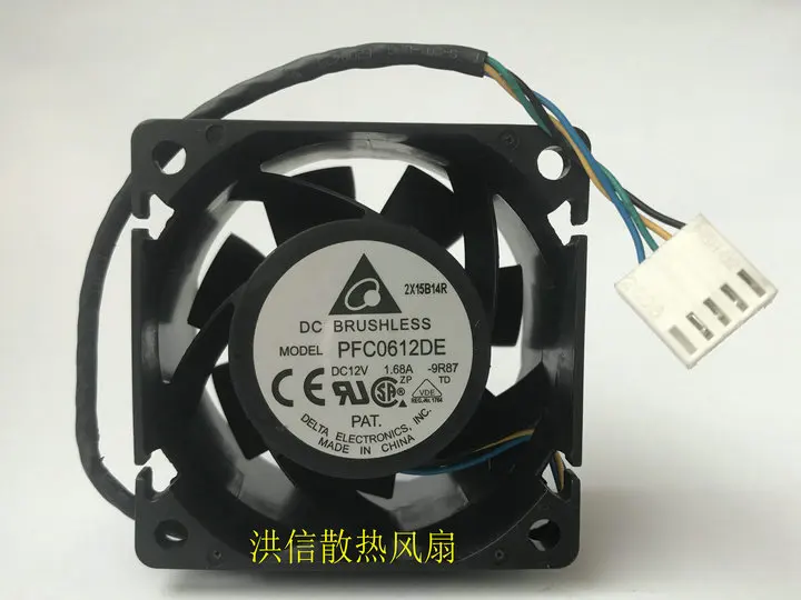 4-проводной охлаждающий вентилятор для сервера Delta Electronics PFC0612DE 9R87 DC 12 В 1,68 а 60x60x38 мм