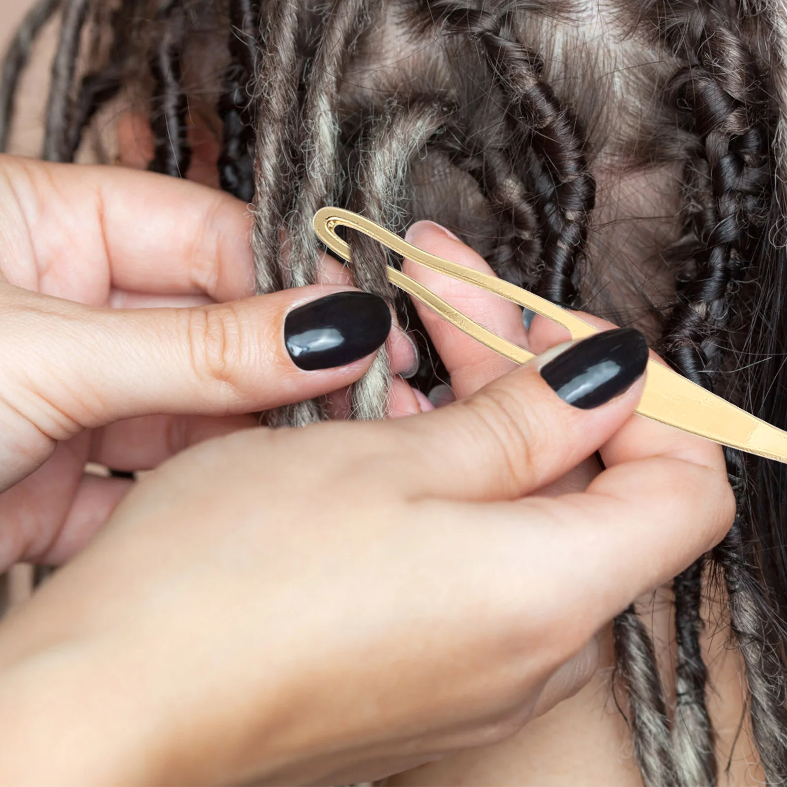 8шт Dread Braid Вязание крючком Удобный игольчатый инструмент для волос Золотая