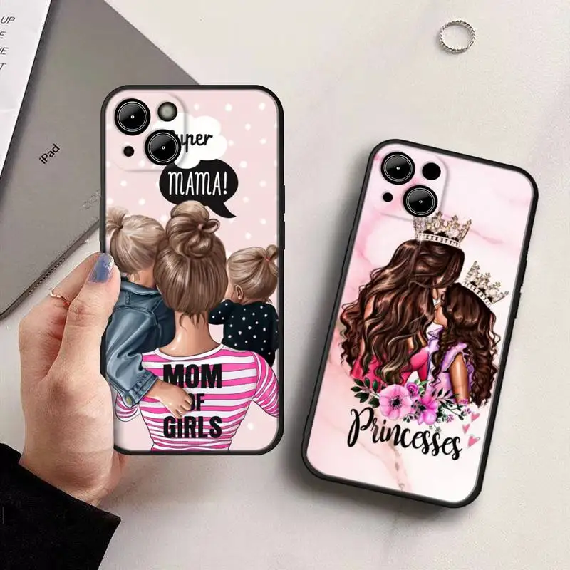 

Baby Mom Girls Phone Case For iphone 13 12 11 Pro Max X XR XS Mini 7 8 6S plus 2020 se phone Full Coverage covers