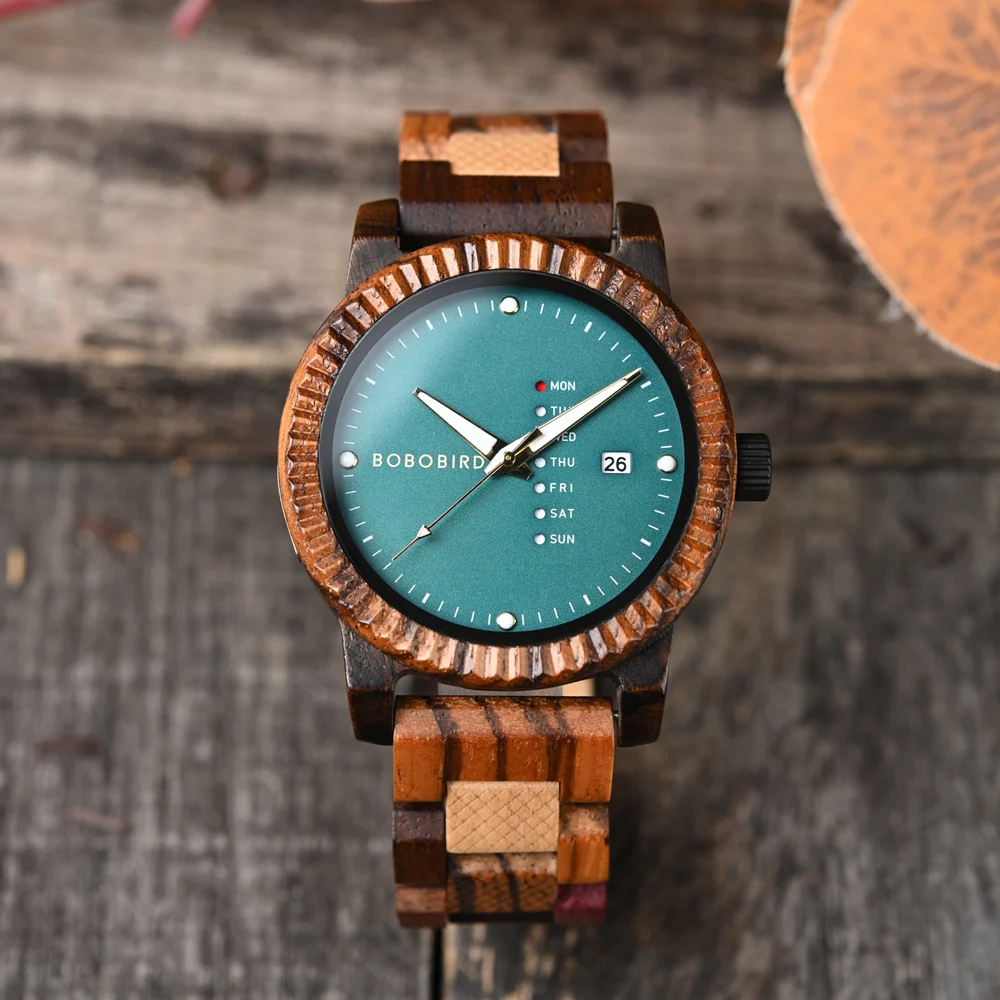 Мужские часы BOBO BIRD с отображением недели деловые поддержкой OEM Прямая поставка по