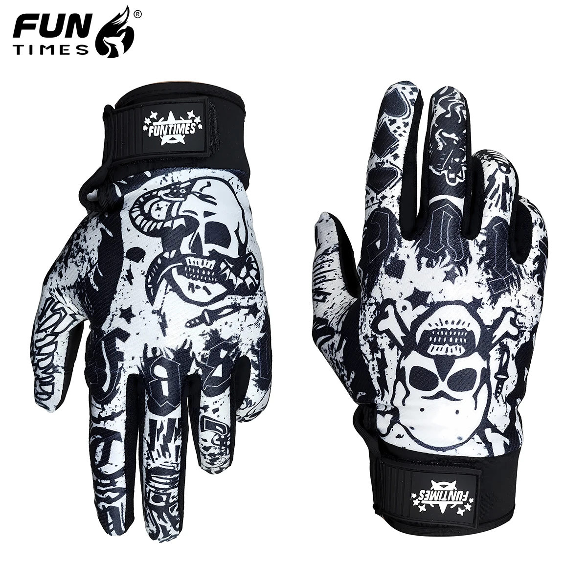 

Мотоциклетные Перчатки FunTimes С Полными Пальцами, Ярко-синие С Красными Полосками, Унисекс, Спортивные И