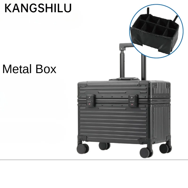 KANGSHILU New 16“18''20''24 Inch Aluminum Suitcase Alloy Trolley Case Universal Luggage Men Women's Travel Offers with Wheels