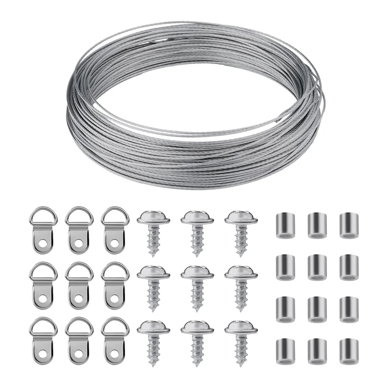 

1Set Picture Hanging Wire Kit, Picture Hanging Wire And Hooks Picture Hanging Kit With Screws CV Joint Boot Expander