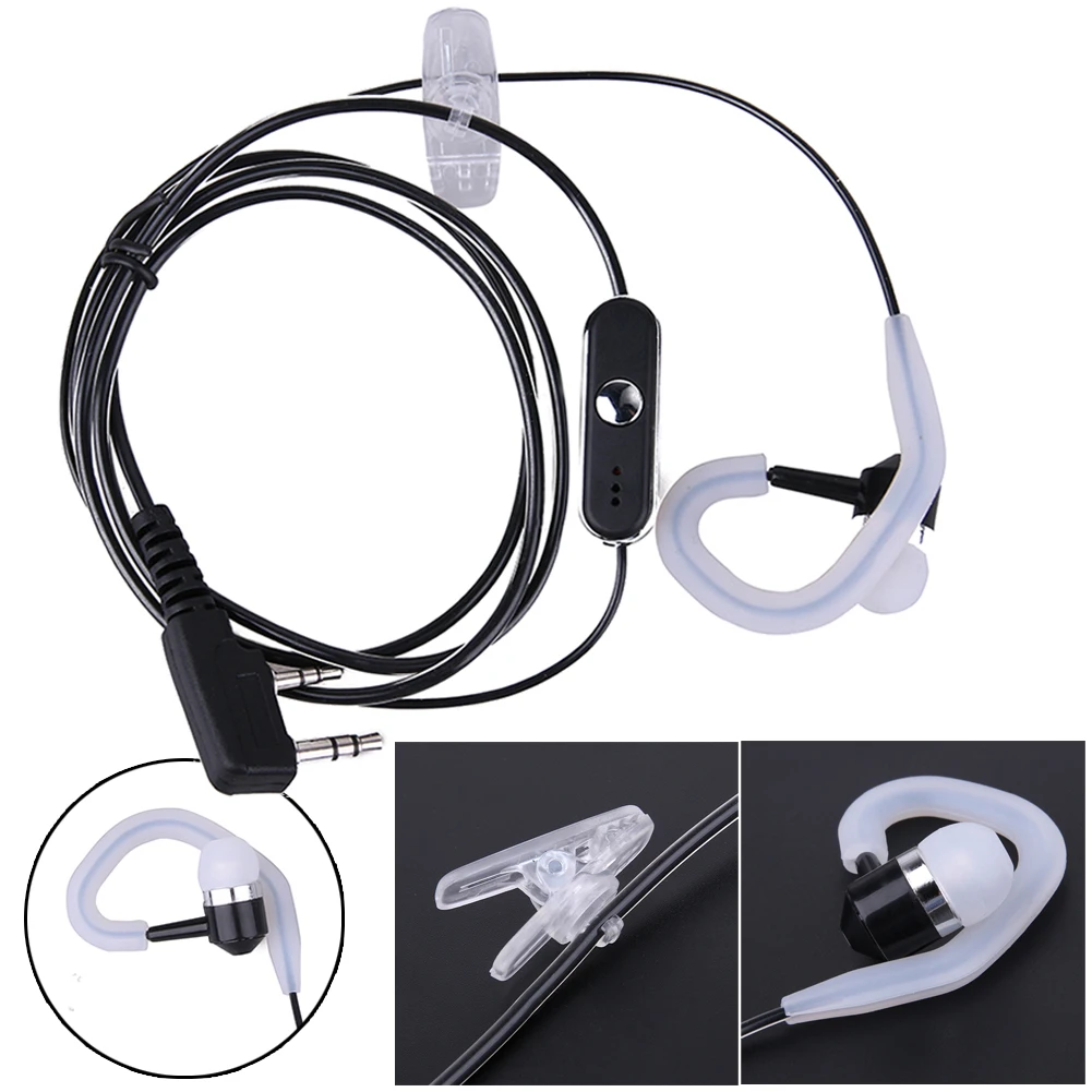 2 Pin In Ear Earphone Walkie Talkie Earpiece Sports Headset PTT MIC for BAOFENG KENWOOD Retevis HYT Radio L3FE