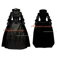 fondcosplay Victorian Rococo Medieval Gown Ball Dress Outfit Gothic Punk black Velvet jacket skirt Costume CD/TV[G454]