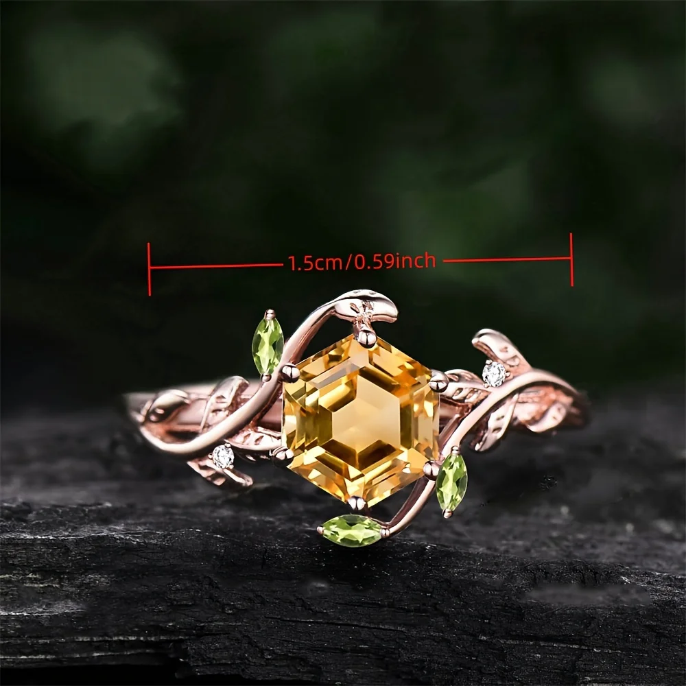 1 шт. стильное Сверкающее Золотое шестигранное кольцо-массивное кольцо для