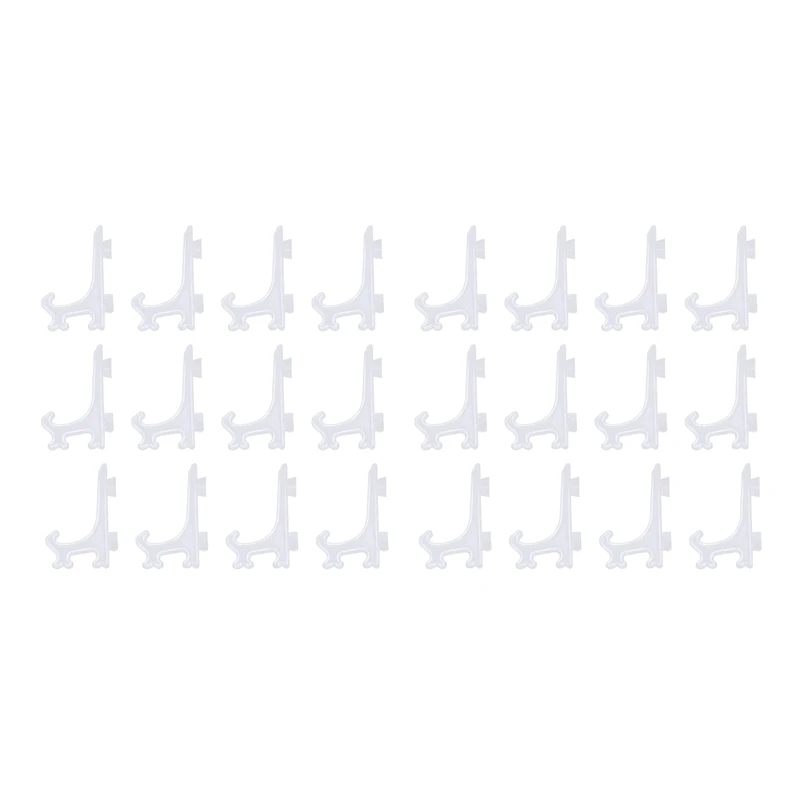 

24Pcs 3 Inch Plastic Easels Or Plate Holders Display Dinner Plate (Transparent)
