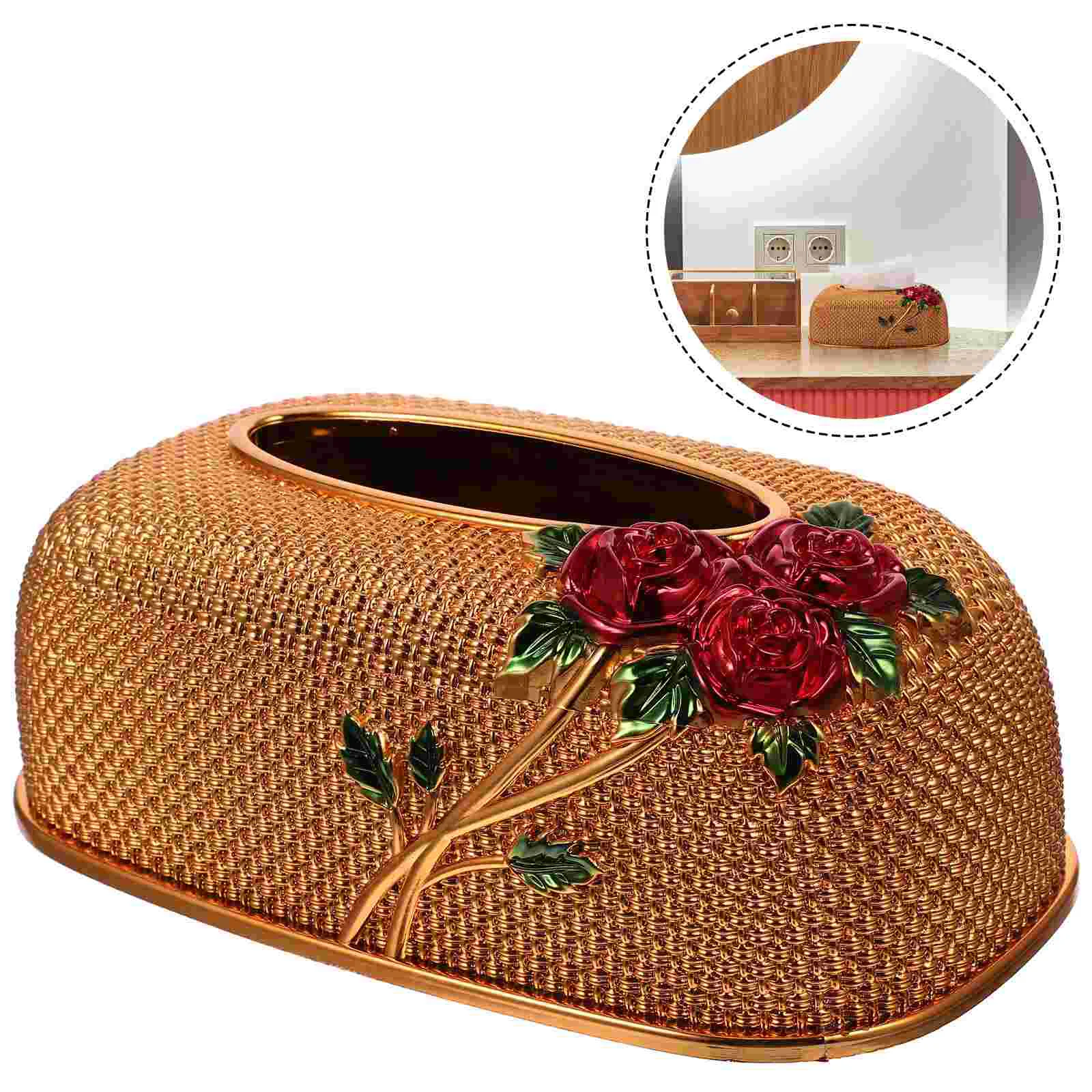 

Tissue Box Cover Paper Holder Napkin Storage Dispenser Desktop Vintage Facial Towel Case Tissues Cases Desk Holders