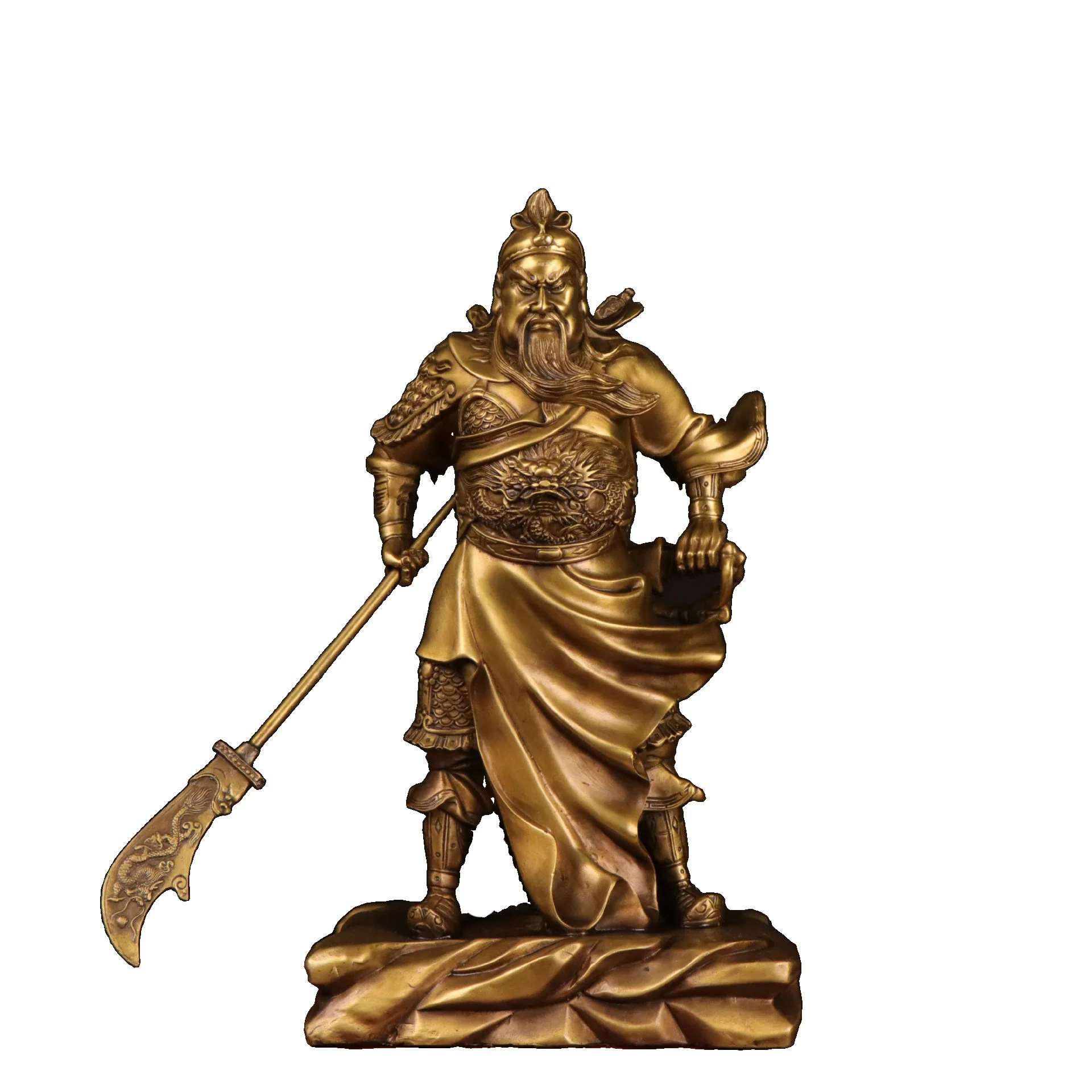 

LAOJUNLU Pure Copper Guan Gong Bronze Guan Gong Tiao Dao Guan Gong Guan Di Guan Er Master Home Worship Deity Ornament Small