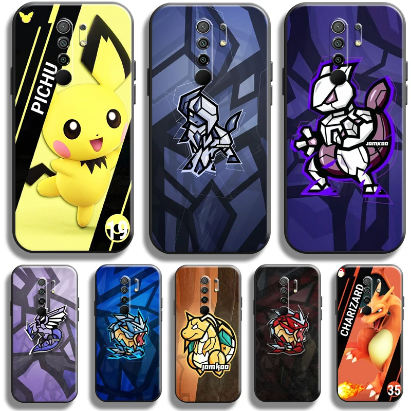 

Anime Pokemon Pikachu For Xiaomi Redmi 9 Phone Case For Redmi 9 Soft Liquid Silicon Black Funda Coque Back