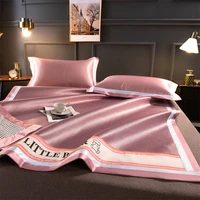 natural ice silk bed set fitted bed sheet set high end solid stain bedsheet 100 silk bed sheets and pillowcases king size