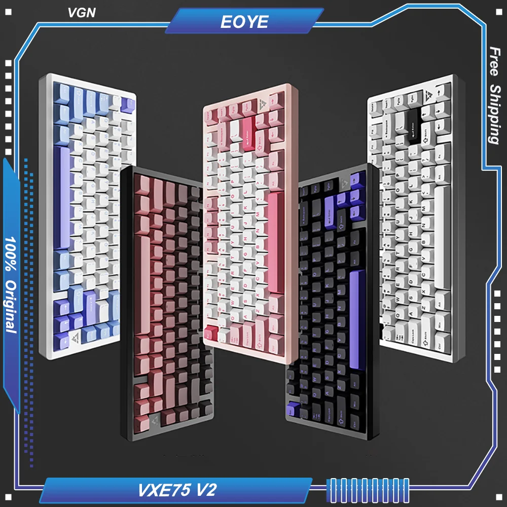 VGN VXE75 V2 Индивидуальная механическая клавиатура Smart Speed X Чистый алюминий с ЧПУ 75%