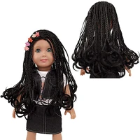 muziwig 18 inch doll hair wigs doll accesories heat resistant long curly dread for 18 dolls diy making supplies