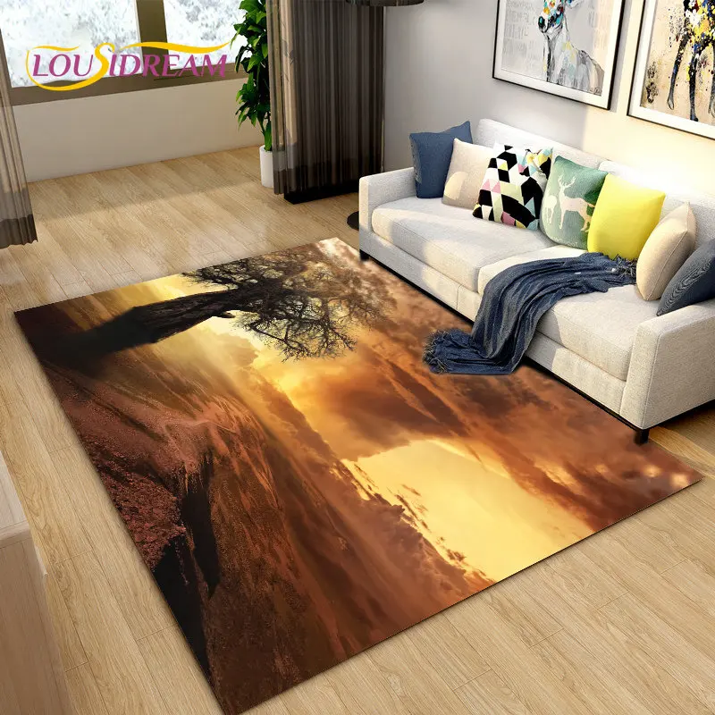 

Nature Scenery Desert Sand Area Rug Large,Carpet Rug for Living Bedroom Sofa Doormat Decoration,Children Play Non-slip Floor Mat