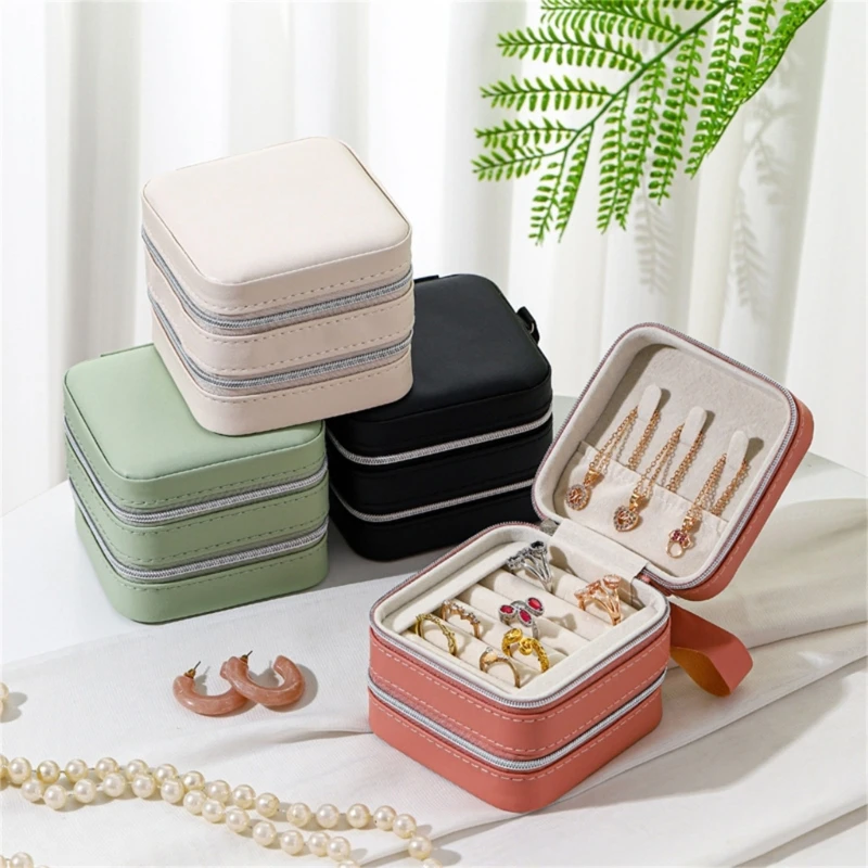 Миниатюрный дорожный футляр для ювелирных изделий из искусственной кожи