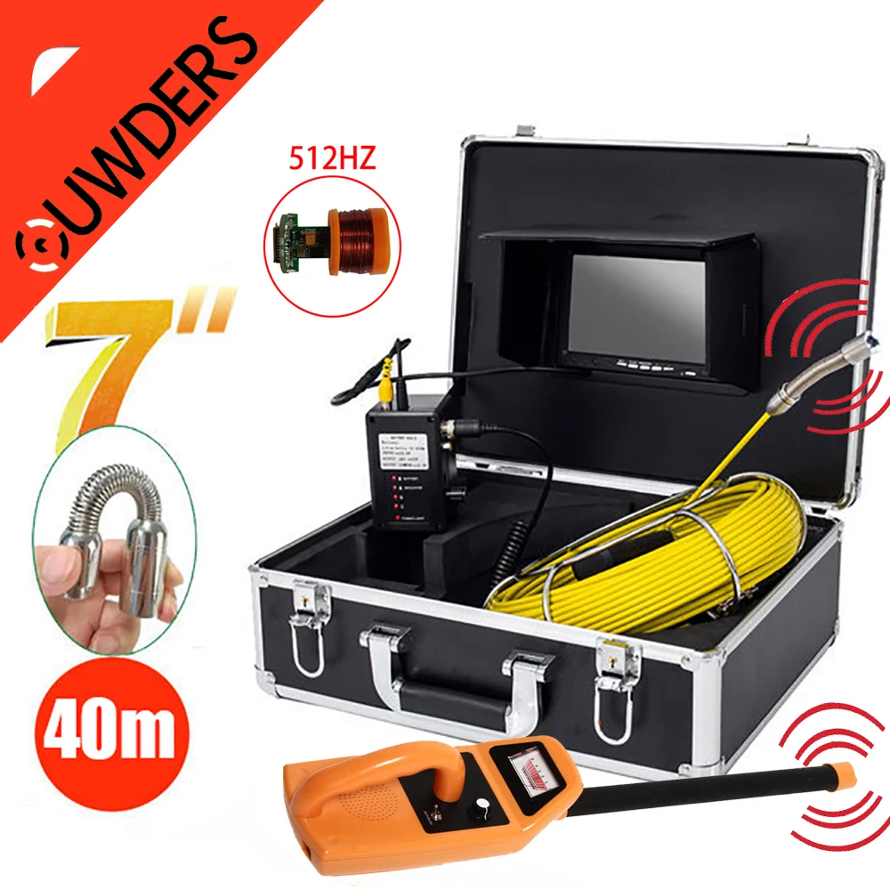 Hotsell 7inch 1080P 23mm 512hz sonda transmitter Pipe Sewer Inspection Video Camera Drain Inspection  System with 512 hz locator
