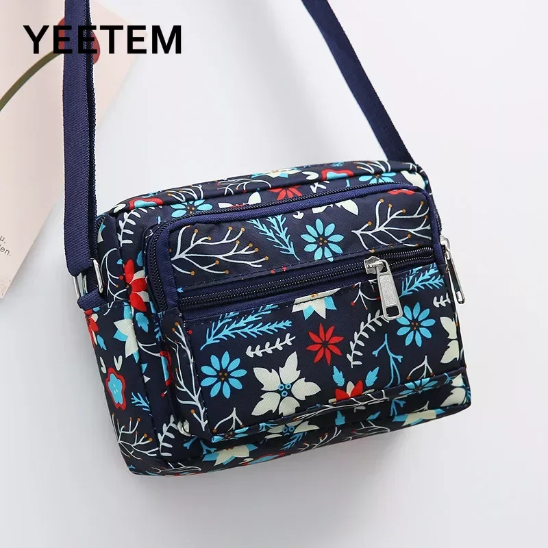 

Women's Nylon Single Shoulder Crossbody Bag Silver Collecting Women's Flower Fashion Mom Purses and Handbags