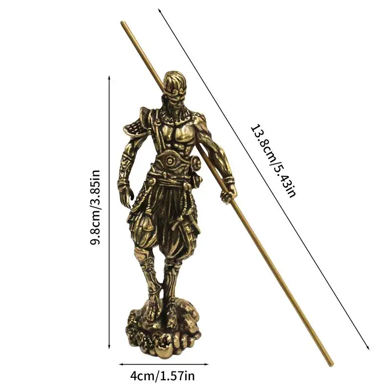 Черная мифовая фигурка Wukong элегантная 3D медная обезьяна Декор для дома и подарок