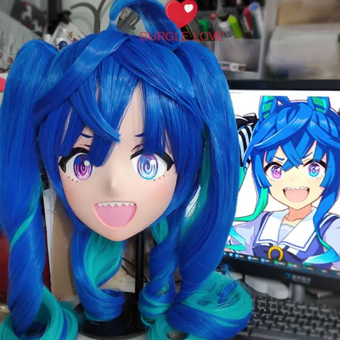 

(KMY108)Customize Character Female/Girl Resin Kig Full/Half Head With Lock Anime Cosplay Japanese Animego Kigurumi Mask