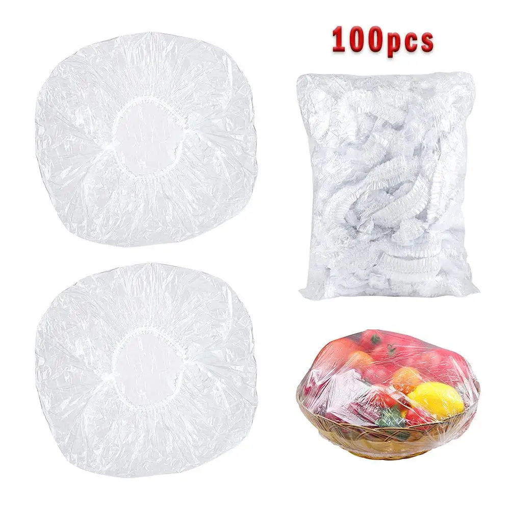 

100PCS Food Fresh Bags Kitchen Storage Organization Elastic Bowl Covers Food Grade Fruit Vegetable Fresh Keeping Bags