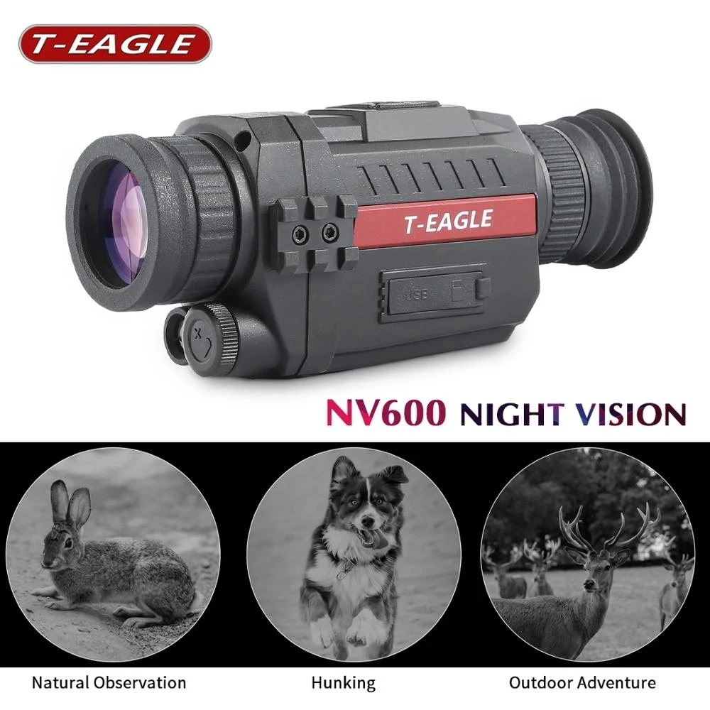 

T-EAGLE NV600 Monoculars Infared Night Vision Scope Digital Vedio Record Hunting Cameras Magnification8 8G TF Card 200M Range