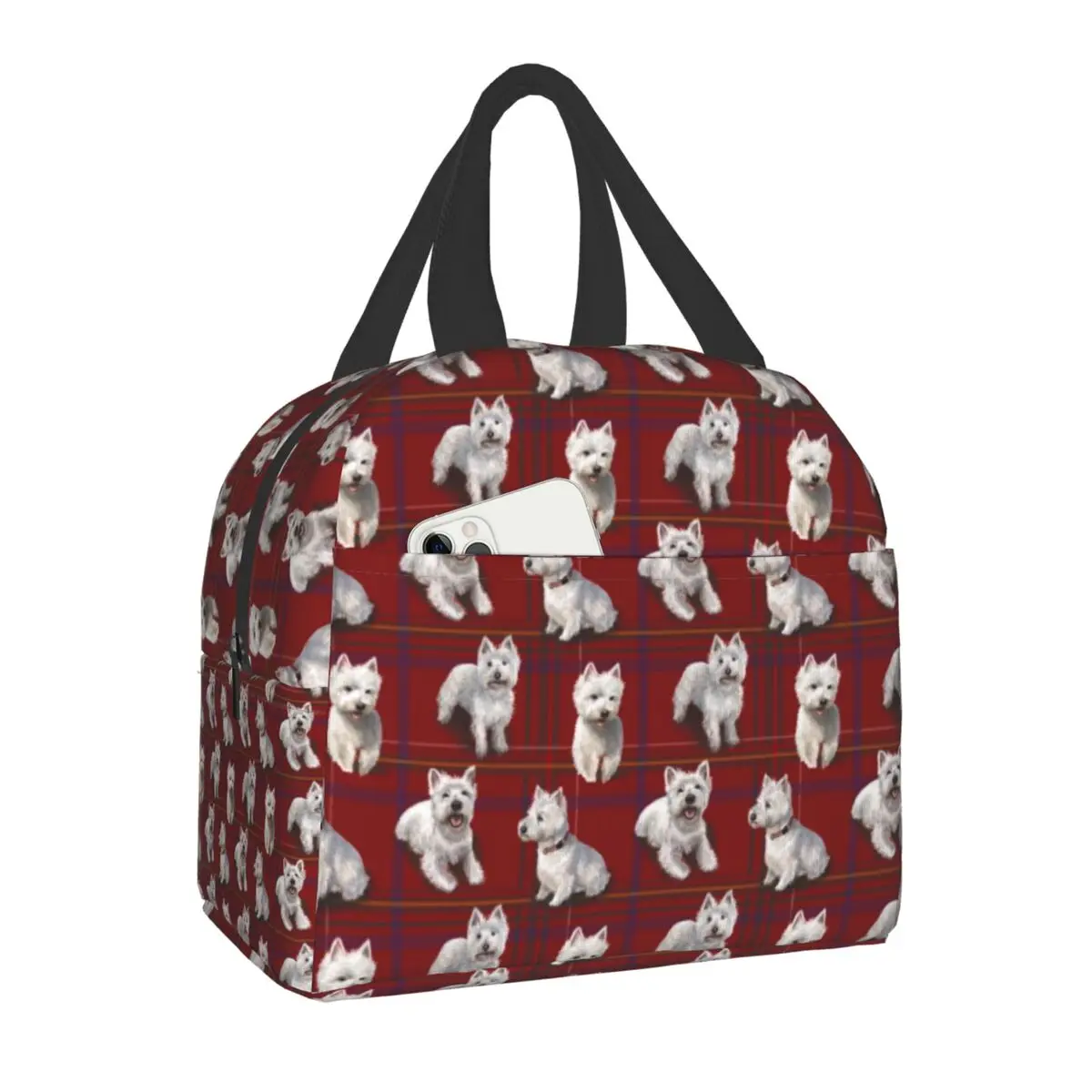 

Изолированные сумки для обеда West Highland Terrier Westie для женщин, переносной холодильник для собак, термоконтейнер для обеда, школьная сумка для хранения пикника