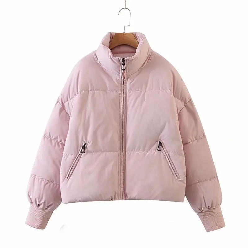Women's Vintage Green Parkas Coats Casual Pockets Solid Loose Jacket 2023 Autumn Winter Thick Warm Cotton Outerwear Female Basic