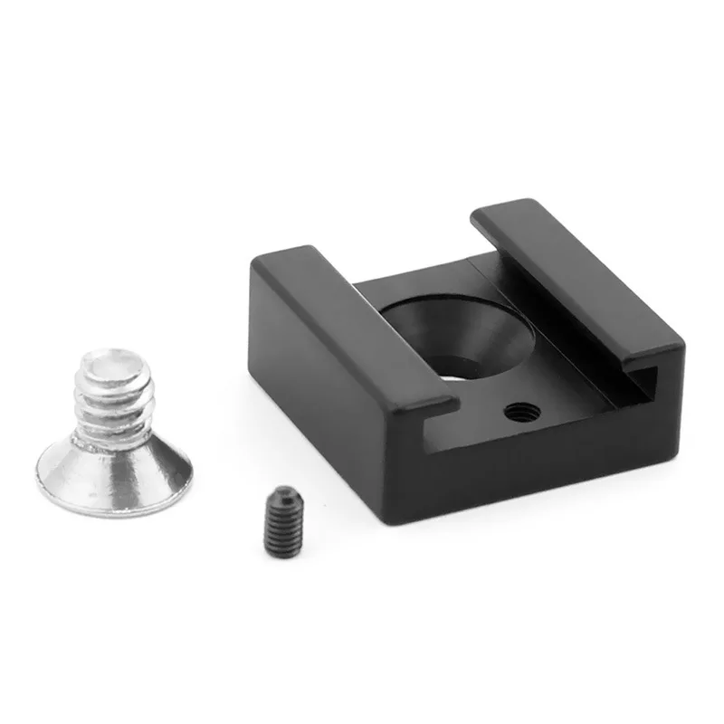 

Hot Cold Shoe Mount Adapter With 1/4" Mounting Screw For DSLR Camera Cage Rig Video Flash Light Mic Blackmagic Cinema