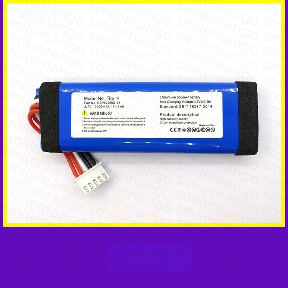 Фото 1-10 шт. аккумуляторов 3.7V 3000 мАч для JBL Flip 4/Flip 4 Special Edition, замена GSP872693 01 №5