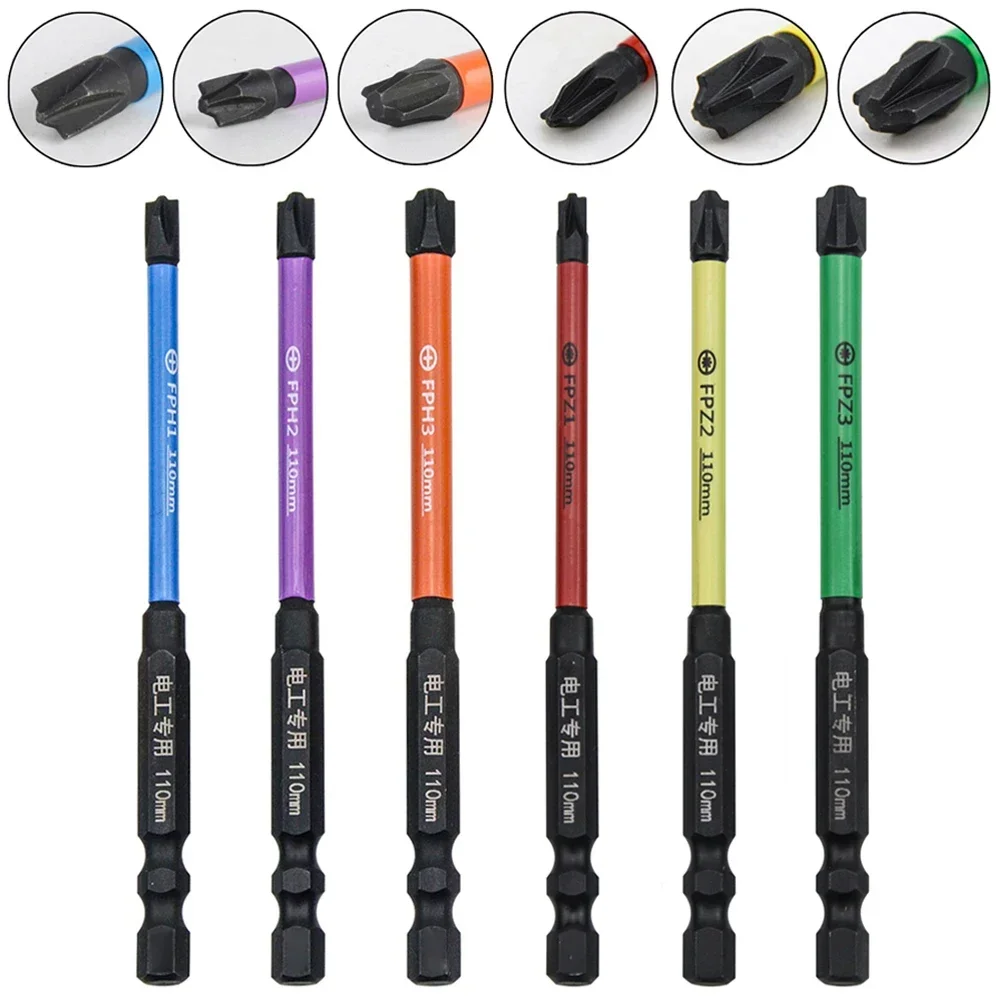 3/6 шт. 65/110 мм биты для отверток электрика шлицевая крестовая магнитная отвертка с