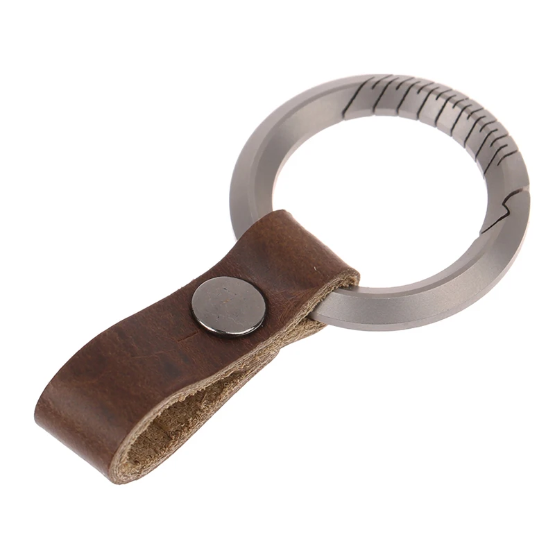 Титановый сплав кожаный поясной ремень с пряжкой брелок для автомобиля кулон EDC