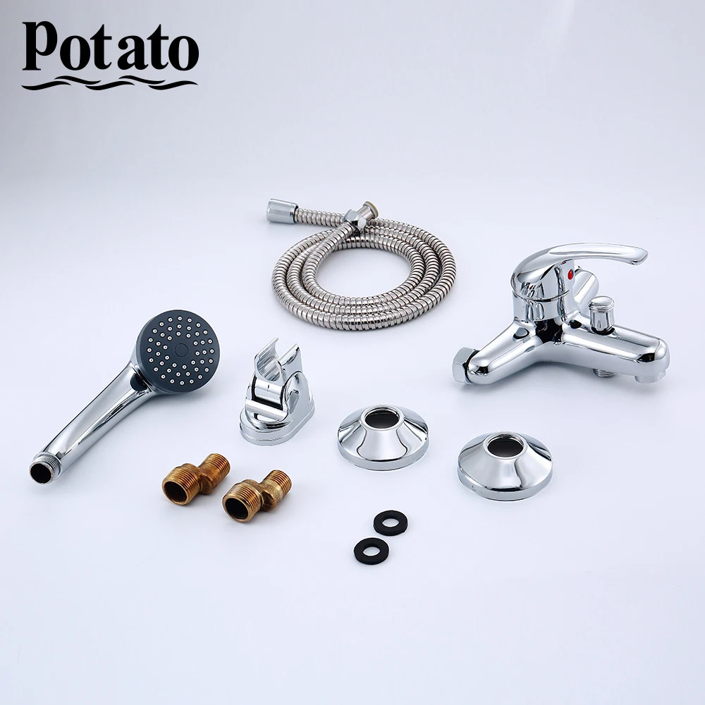 Картофельный ванночный душевой смеситель Bath Classic Mixer Tap с ручным душем, набор для крепления на стену p3004 on.