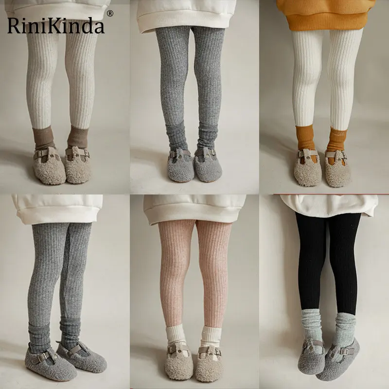 Купи RiniKinda Girls' 2022 Spring Autumn Fashion Leggings Children's Casual Pants Girls Fashion Warm Pants Children Tight Socks Girls за 1,500 рублей в магазине AliExpress