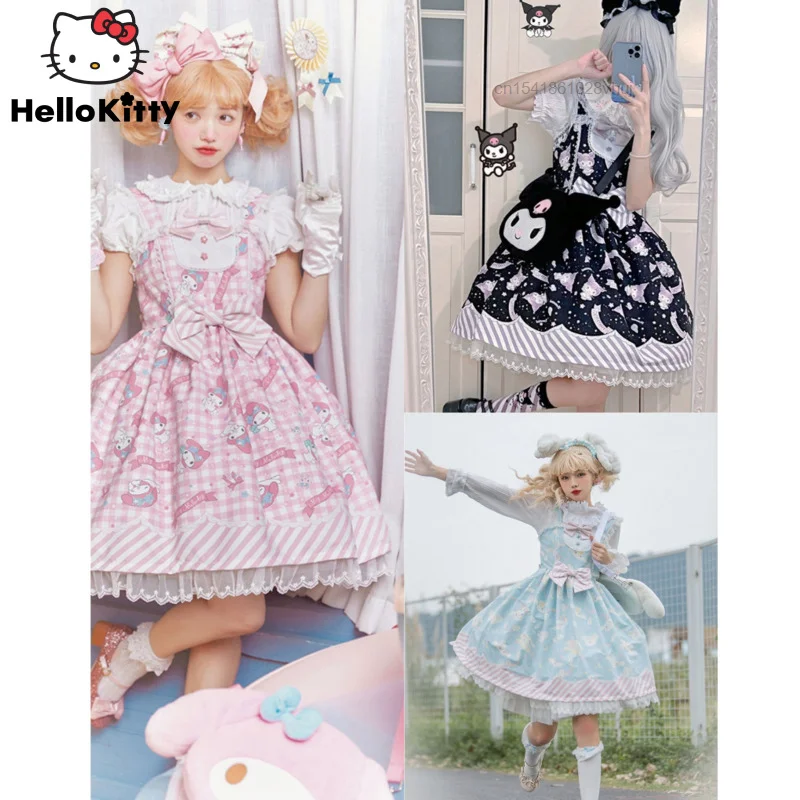 Sanrio Kuromi Lolita Платье Y2k одежда My Melody мультфильм жилет платье японское милое
