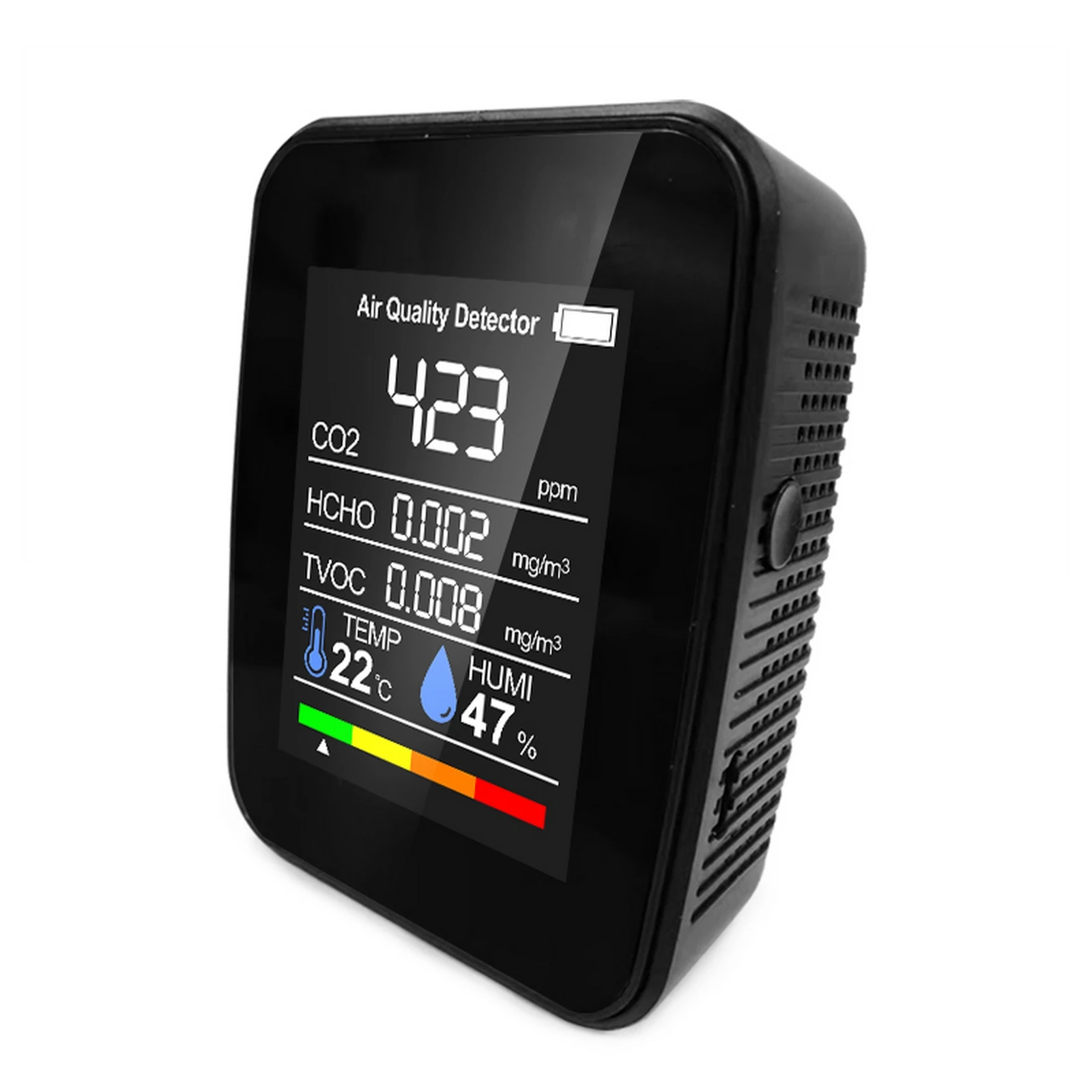 

5 в 1 детектор качества воздуха CO2 HCHO TVOC температура и влажность для автомобиля спальни офиса теплицы и т. д.