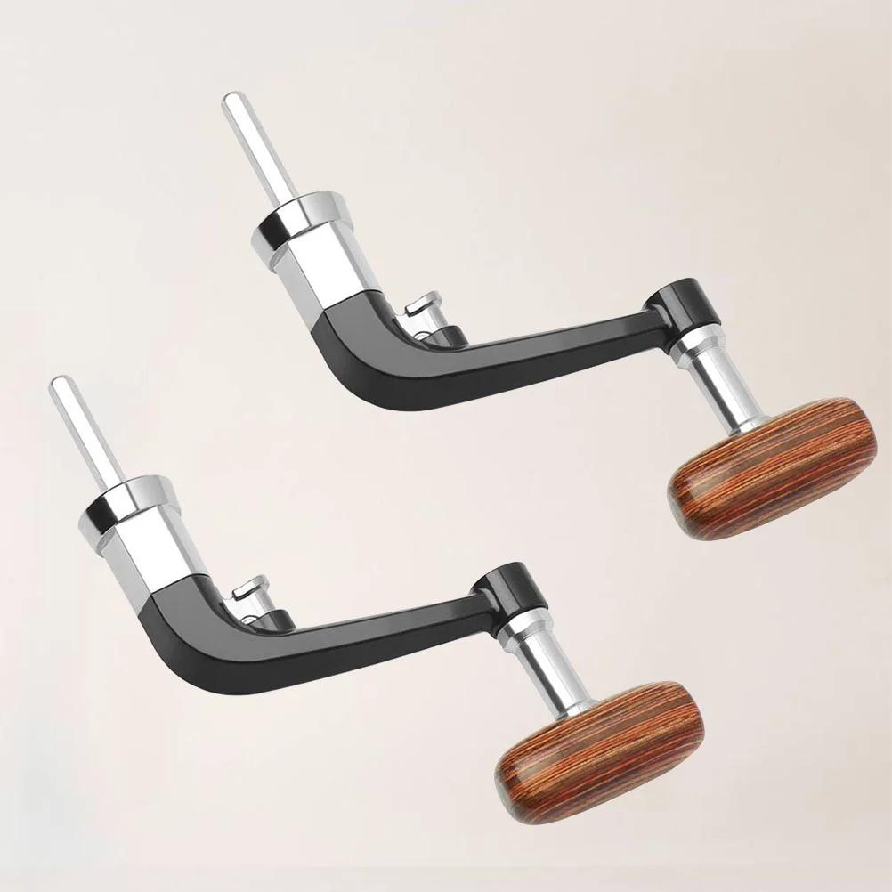 

2Pcs Folding Wood Handle Shake Wheel Metal Handle Reel Size (with Nut)