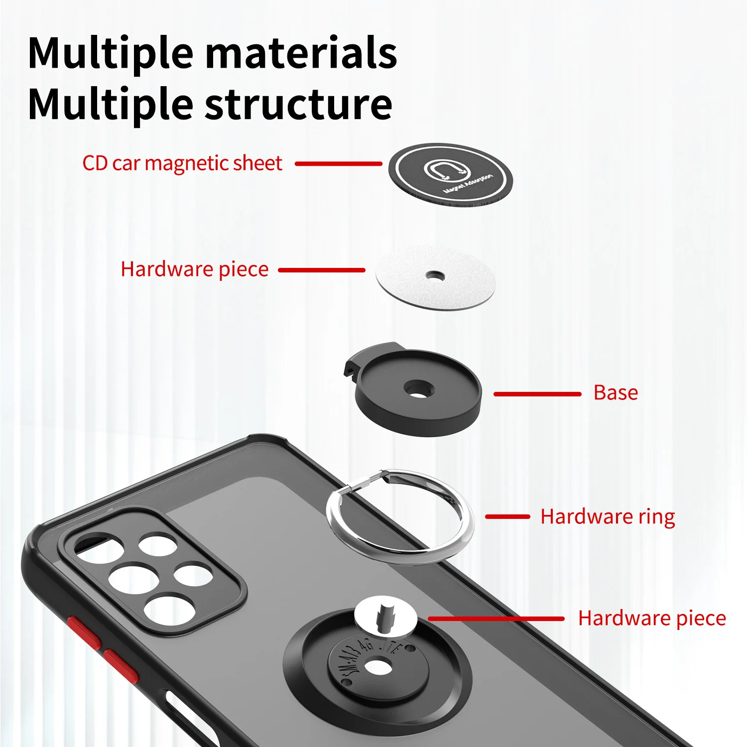 Мягкий чехол для Samsung Galaxy A13 4G Lte с магнитным автомобильным держателем на палец 5G/A12
