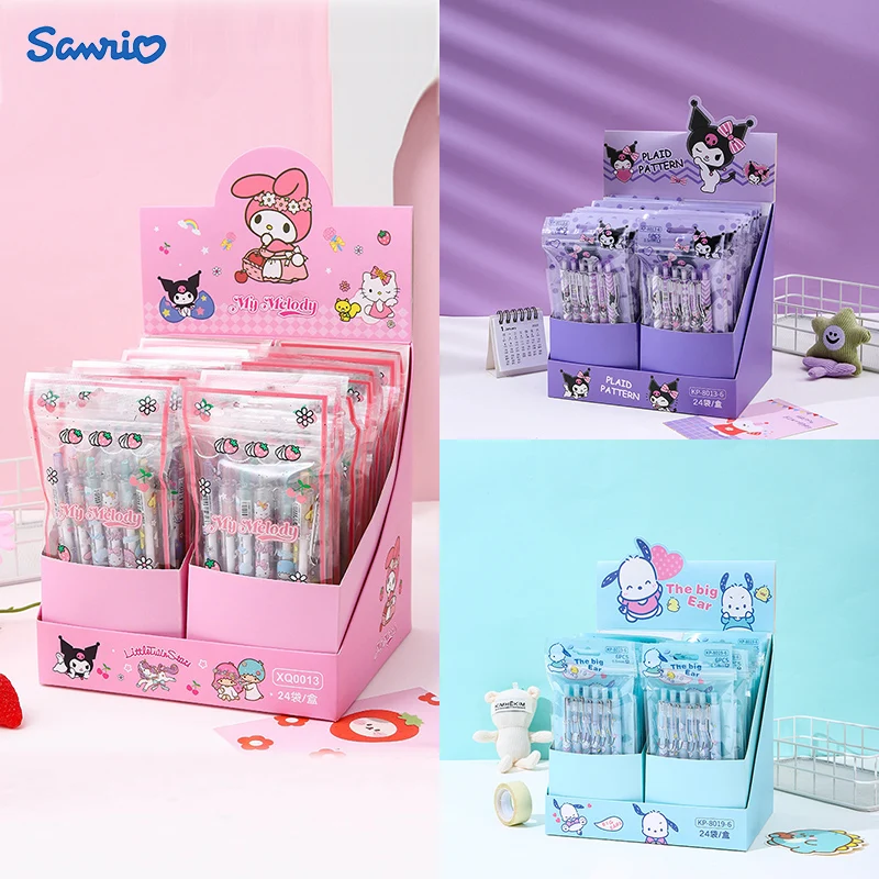 

Гелевая ручка Sanrio, 6-144 шт./комплект, с мультяшной мелодией, Kuromi, почтовый стилус, 0,5 мм, черные школьные принадлежности для студентов, ручка, По...