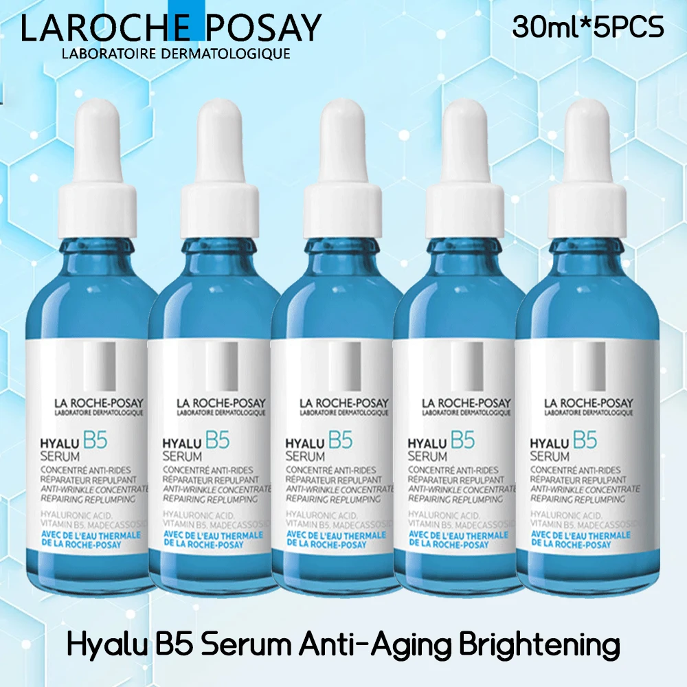 

5PCS La Roche Posay Hyalu B5 Hyaluronic Acid Facial Serum Anti-aging Fades Wrinkles Hydrate Lifting and Firming Skin Care 30ml