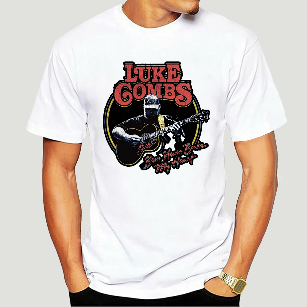 

A Dam Store Luke Combs Beer Never Broke My Heart Tour 2019 US Country Music Black T-Shirt 6366X