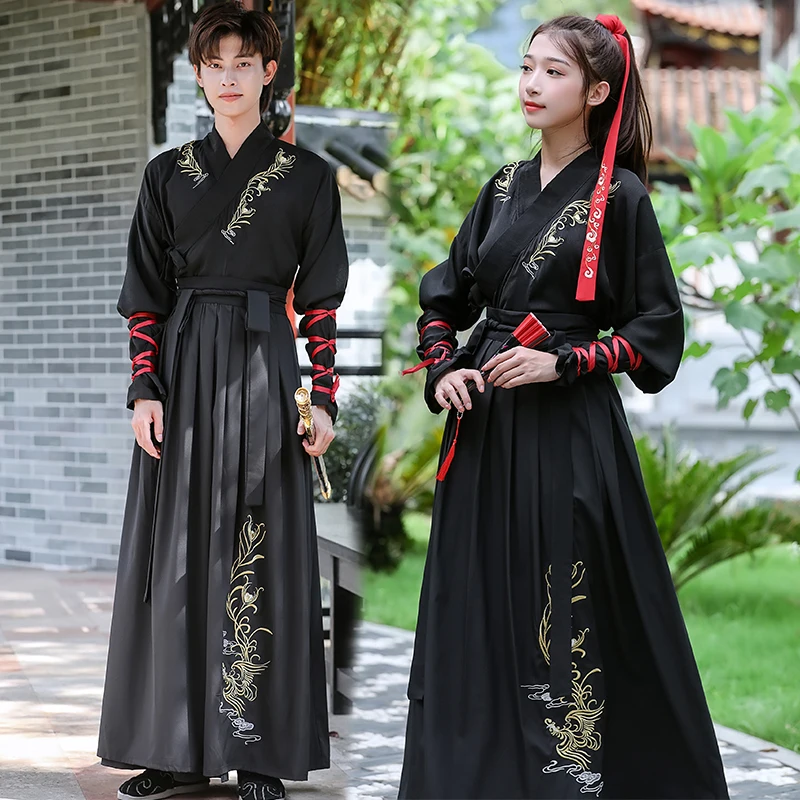 

Traditional Hanfu Men Chinese Ancient Swordsman Cosply Costume Oriental Ming Dynasty Stage Folk Clothing Teenage students