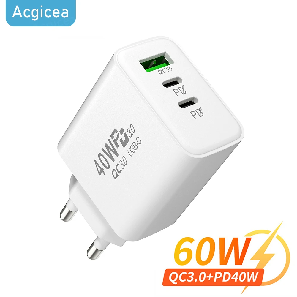 

Зарядное устройство USB C, быстрая зарядка PD QC 3,0 Для iPhone 12 11 Pro Xiaomi 11 Samsung Realme, универсальный адаптер для ЕС и США