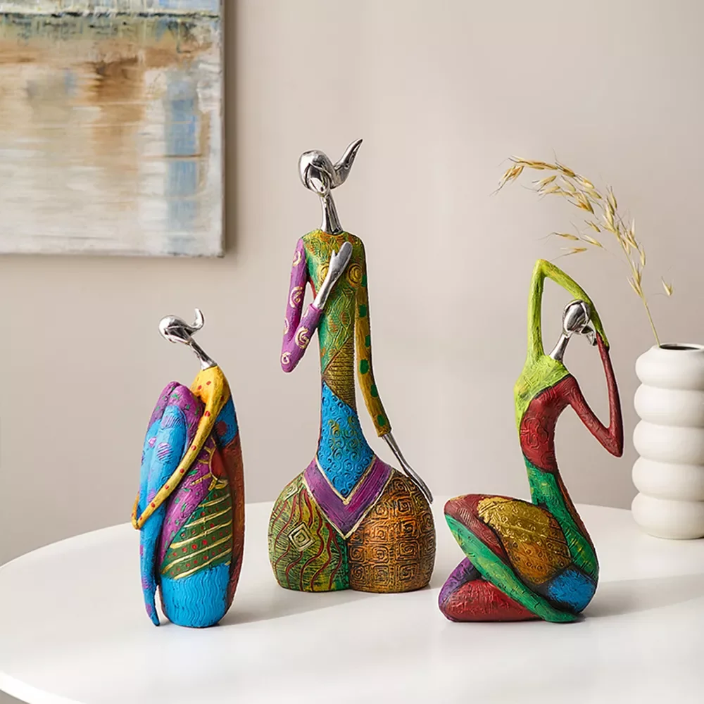 

Modern Art Figurine Desktop Decoration Accessories Gift Creative Home Decoration Colorful Abstract Figure Sculpture Living Room