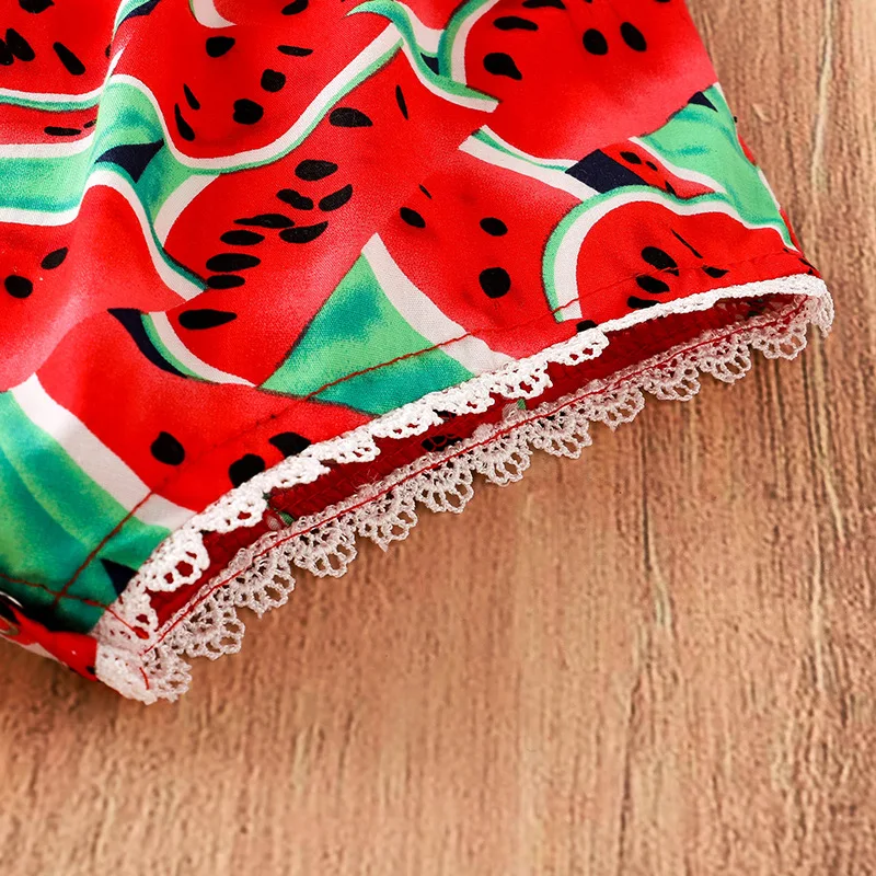 Новый боди без рукавов с принтом арбуза для новорожденных девочек комбинезон